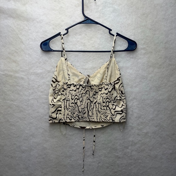 Abercrombie & Fitch Cream and Brown Abstract Tie-Front Cami - Picture 5 of 10